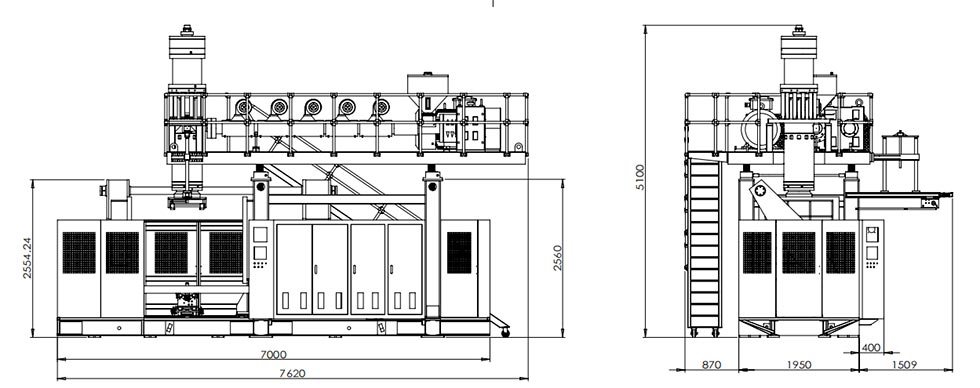 250L accumulate blow molding machine